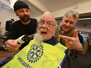 Supporting image for story: Shrewsbury Rotarian shaves off ‘Special Santa Beard’ for charity once again