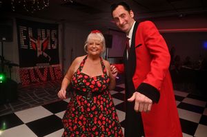 The Village Hotel in Dudley, where there was a special event to mark Elvis's 90th birthday.  Shaun Watton and Wendy Rickard from Shrewsbury.