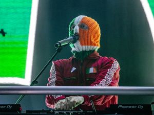 Kneecap performing at the SSE Arena in Belfast
