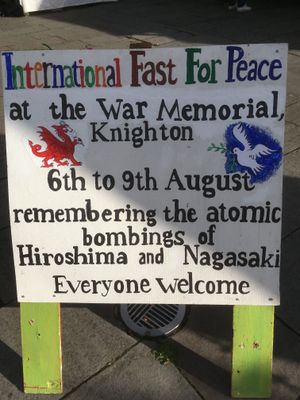 Activists gather in Knighton to honour those killed in Hiroshima Day 