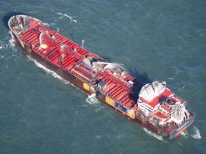 A view of the MV Stena Immaculate oil tanker