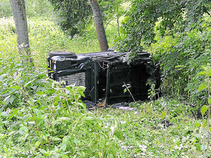 Supporting image for story: Lucky escape for driver after car rolls down 30ft bank in Ironbridge