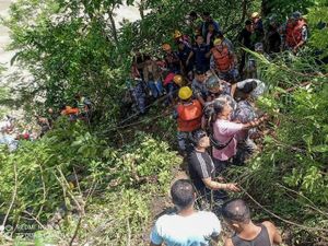 Supporting image for story: 27 killed after bus carrying Indian pilgrims crashes off major road in Nepal