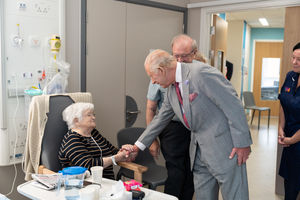 King Charles brought a smile to patients' faces on the ward.