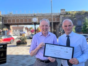 Phil Reetch of Shifnal Exhibition Foundation with Roger Cox