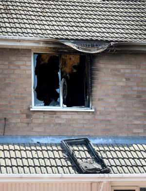 The fierce fire ripped through the home on Easter Sunday