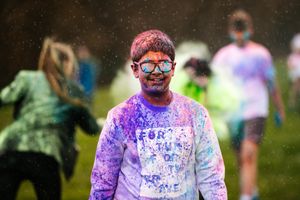 Ercall Wood Academy in Charity Colour run for Red Nose Day..