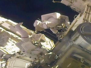 Supporting image for story: Astronauts complete four-year power upgrade on International Space Station