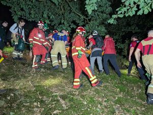 Emergency crews rescued an injured walker from a steep hillside at Snailbeach, near Shrewsbury. Picture: West Mercia Search and Rescue