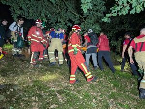 Supporting image for story: 'Hero' hailed as emergency crews rescue injured walker from steep hillside in rural Shropshire