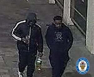 West Midlands Police have released this image of the two men the force said it wants to speak to