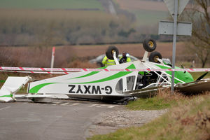 Another image of the plane on its roof. 