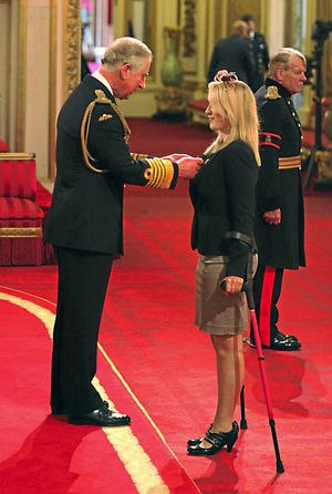 Danielle Brown receiving her honour