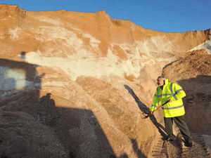 Supporting image for story: Grit mountain builds up due to mild winter