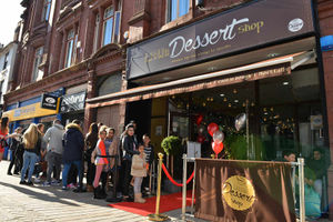 Customers queue at the launch of the new menu at The Little Dessert Shop, Queen Street, Wolverhampton in April