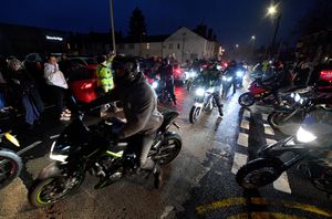 Hundreds of bikers set off from the Lockside Steakhouse to deliver cards and gifts for Amelia who is in palliative care. Photo: Tim Thursfield