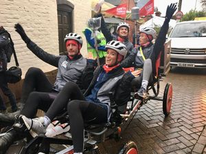 Gareth Thomas leaves the Castle Hotel in Wem 