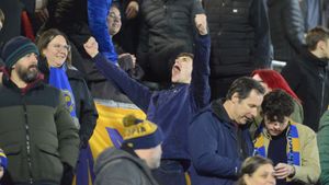 Shrewsbury Town fans celebrate