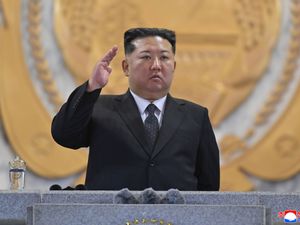 Supporting image for story: North Korea displays new long-range missile at military parade