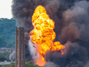 Supporting image for story: Fire crews fight huge industrial blaze which left witnesses running for their lives