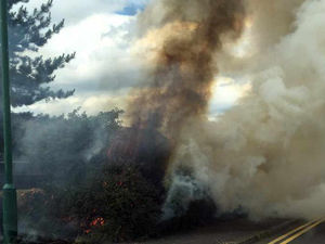 Supporting image for story: Crews tackle fire near Shrewsbury shops