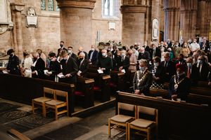 A Covid memorial service took place at Shrewsbury Abbey