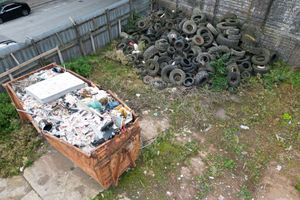  Action Skip Hire Limited disobeyed a  a magistrates’ court order to remove all waste from a site. Image shows the waste remaining on site on October 8 2025.
