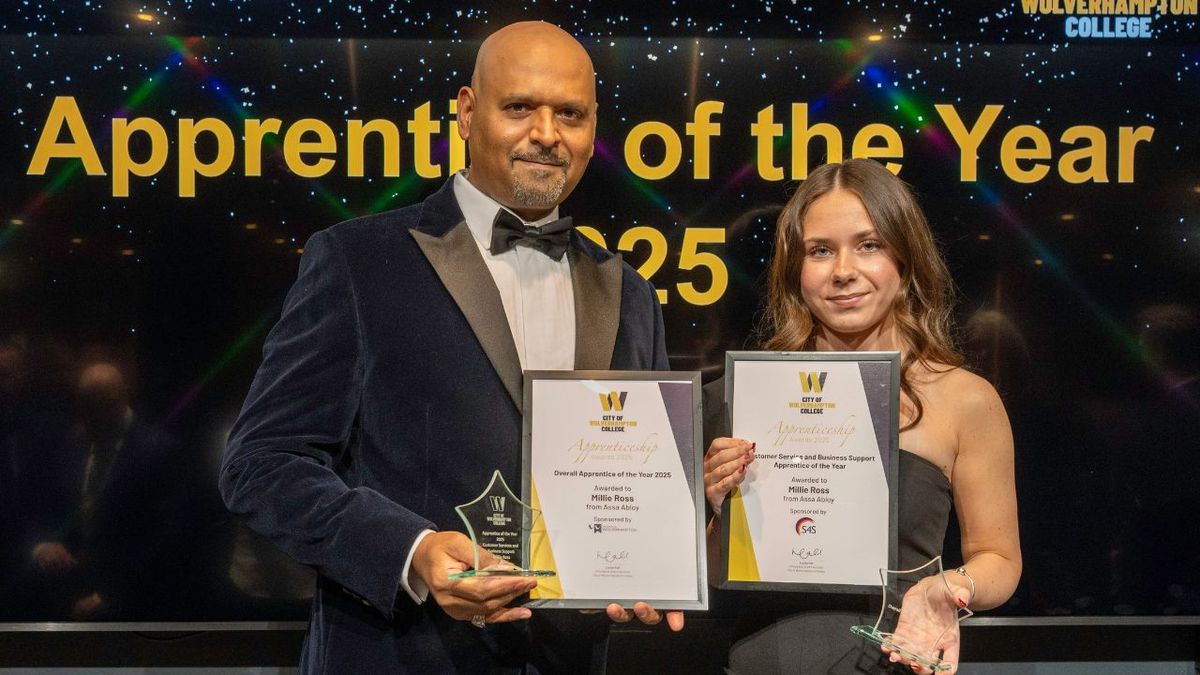 Award success for standout customer services apprentice trained in Wolverhampton