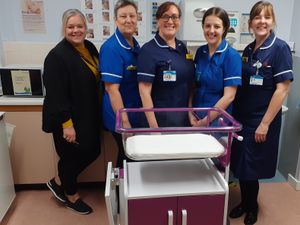 Supporting image for story: Charity donates new hydraulic cot to benefit mums in Walsall hospital's postnatal ward