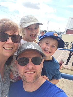 Kerry, Stephen and two of their children before she was diagnosed.