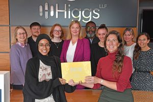 Higgs LLP, Brierley Hill, has scooped a Gold accreditation from Investors in People. Pictured, front left, Farhana Khatun and people director Sophie Wardell.