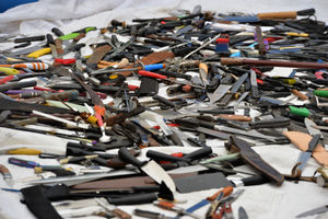The weapons have been handed in at knife bins around the region
