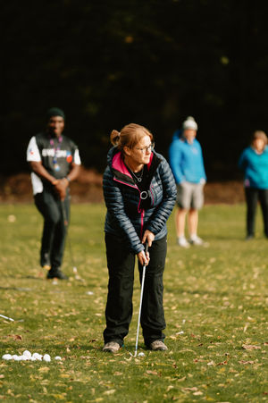 Mark Shervill gives a golf lesson
