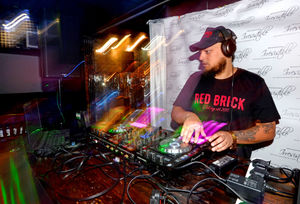 DJ Marco in action at Memoirs Bar in Walsall.