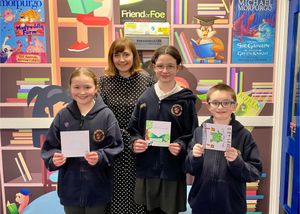 Werrington Primary School pupils with artist Kate Dawes