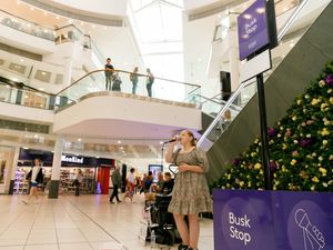 Supporting image for story: Singer, 11, launches Busk Stop for musicians to perform in shopping centre