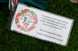 A Remembrance service at the churchyard of All Saints Church, Sedgley, to remember the women who served in war.