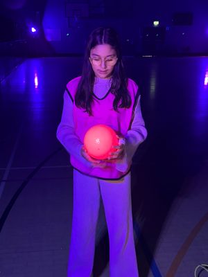 Haniya Jamshaid with a glow ball