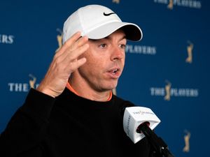 Rory McIlroy speaks to the media at Sawgrass