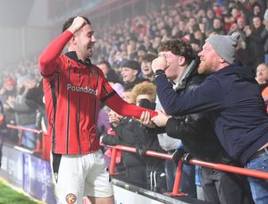 Harry Williams celebrates his goal.