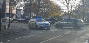 The crashed Vauxhall Corsea in Park Road, Bloxwich. Photo: Bloxwich Old & New Facebook page