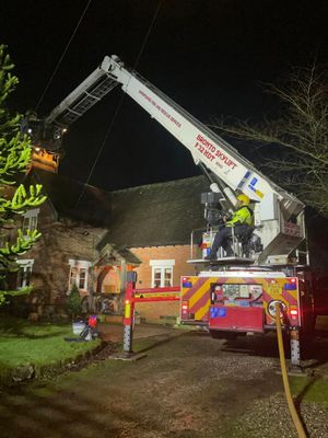 An aerial ladder platform was requested to attend the incident. Photo: Market Drayton Fire Station