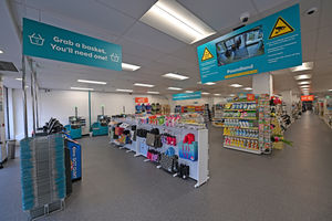 The spacious inside of the refurbished Poundland store in Cannock..