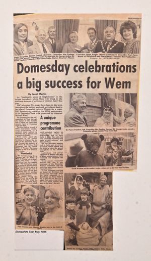  Coverage of the Domesday Festival held in Wem.