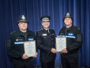 Supporting image for story: Wednesfield officers honoured for aiding collapsed colleague