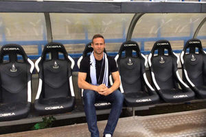 Dave Hibbert in the home dugout at the New Bucks Head. Picture courtesy of AFC Telford United.