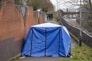 The scene the morning after a man was stabbed and left in critical condition
