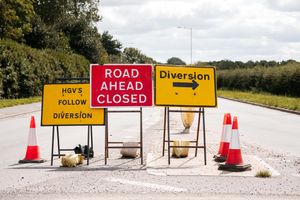 Road signs on the A41 earlier this month