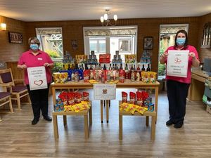 Residents at Innage Grange take part in the sponsored walkathon