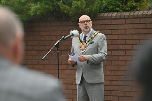Mayor Craig Collingswood addressed the crowds gathered to honour Windrush day in Wolverhampton